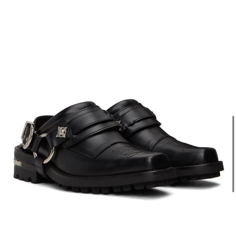 Toga Pulla Black Leather Slingback Oxfords IT 40.5